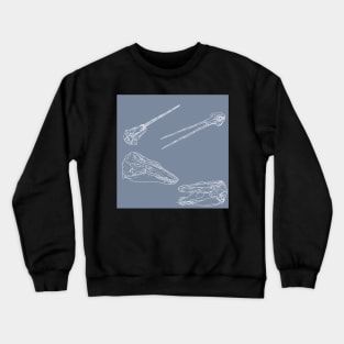 Arctic Whale Skulls and Oddities Blue Crewneck Sweatshirt